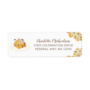 Baby shower van bijen etiket