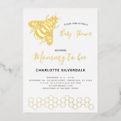 Baby shower van bijen folie uitnodiging (Voorkant)