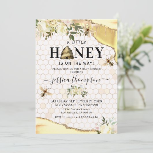  Baby shower van bijen Kaart (Staand voorkant)