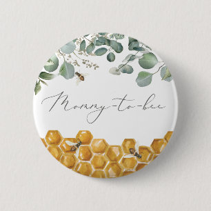 Baby shower van bijen ronde button 5,7 cm
