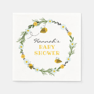 Baby shower van bijen servet