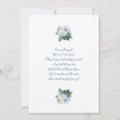 Baby shower van blauwe hydrangea kaart (Achterkant)