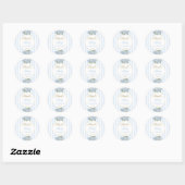 Baby shower van blauwe hydrangea ronde sticker (Vel)