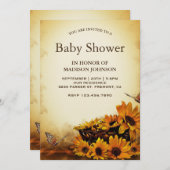  Baby shower van bloemen Kaart (Voorkant / Achterkant)