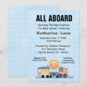 Baby shower van Blue Stork Train Kaart (Voorkant / Achterkant)