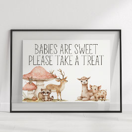 Baby shower van Boho Woodland Animals Poster