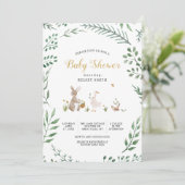 Baby shower van bosdieren kaart (Staand voorkant)