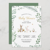 Baby shower van bosdieren kaart (Voorkant / Achterkant)