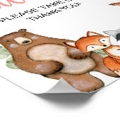 Baby shower van bosland beesten roze groen meisje poster (Hoek)