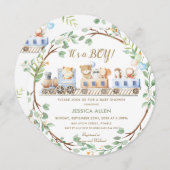 Baby shower van boslanddieren   kaart (Voorkant / Achterkant)