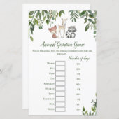 Baby shower van bossen - Dierenspel (Voorkant / Achterkant)