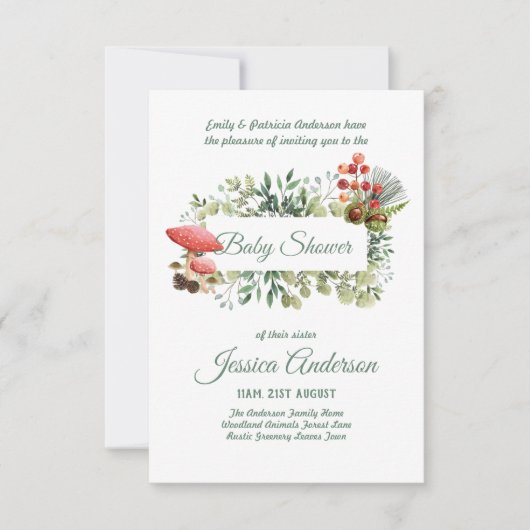 Baby shower van bossen en flora en fauna (Voorkant)