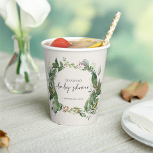 Baby shower van bossen papieren bekers