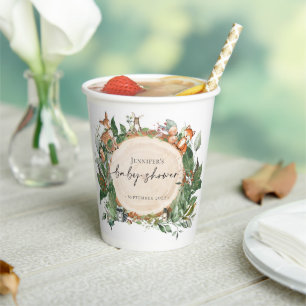 Baby shower van bossen papieren bekers