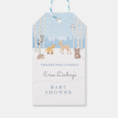 Baby shower van bossen | winterbos cadeaulabel (Achterkant)