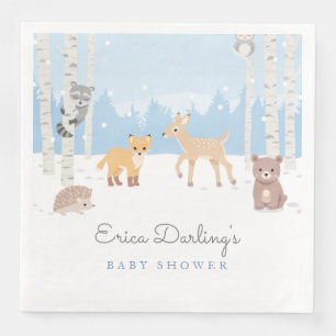 Baby shower van bossen   winterbos servet