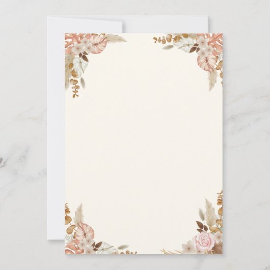 Baby shower van Brown Boho Rainbow Save The Date (Achterkant)