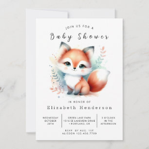 Baby shower van Calm Forest Animal Fox Kaart