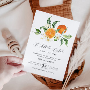 baby shower van citrus citrus greenery kaart
