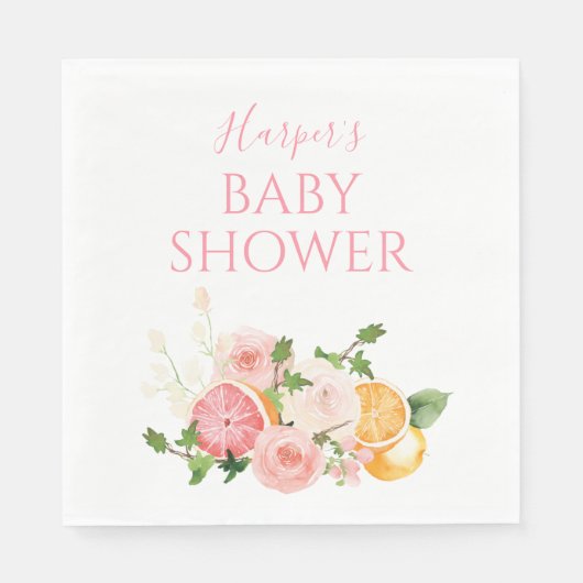 Baby shower van citrusvruchten servet (Voorkant)