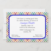 Baby shower van Colorful Dinosaur Kaart (Achterkant)