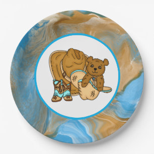 Baby shower van Cowboy Teddy Bear Boy Papieren Bordje
