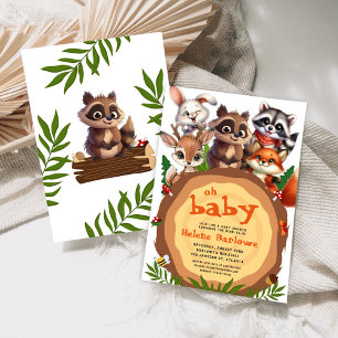Baby shower van Cute Woodland Forest Animals Kaart