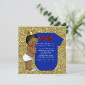 Baby shower van de Afro-Amerikaanse prins Kaart (Staand voorkant)