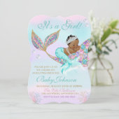  Baby shower van de Amerikaanse Zeemeermin Kaart (Staand voorkant)