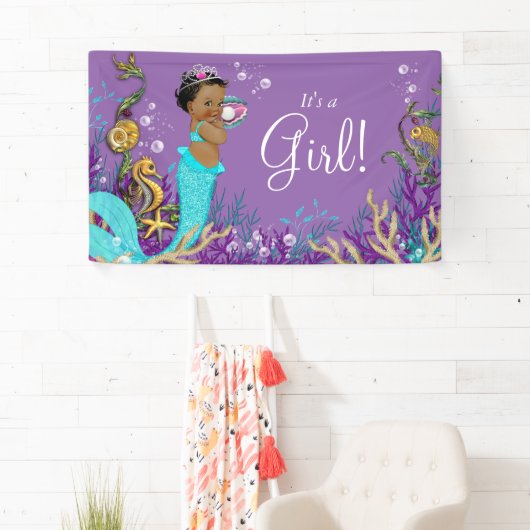 Baby shower van de Amerikaanse Zeemeermin Spandoek (Insitu)