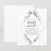 Baby shower van de begroting - Eucalyptus Geometri (Voorkant / Achterkant)