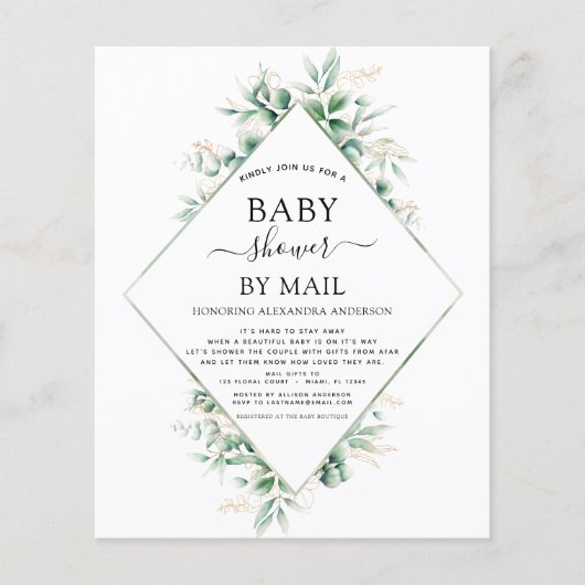 Baby shower van de begroting per post Eucalyptus G Flyer (Voorkant)