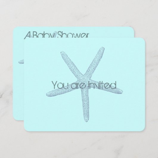 Baby shower van de blauwe doornhaai kaart (Voorkant / Achterkant)