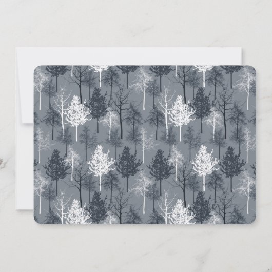 Baby shower van de Blauwe en Witte Bomen Kaart (Achterkant)