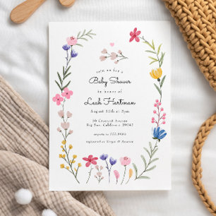 Baby shower van de bloem van de tuin kaart