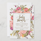 baby shower van de Boho Wild Flower Kaart (Voorkant)
