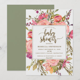 baby shower van de Boho Wild Flower Kaart