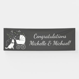Baby shower van de Duitse herdershond Spandoek