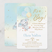 Baby shower van de fluitballons kaart (Voorkant / Achterkant)