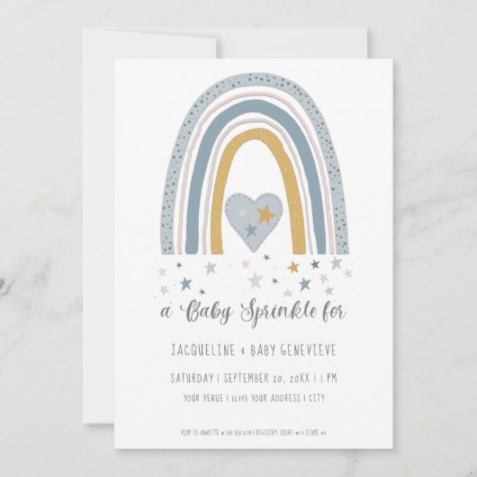 Baby shower van de gemuteerde regenboogmosterd Blu Kaart (Voorkant)