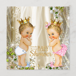 Baby shower van de goudprins of van de prinses kaart