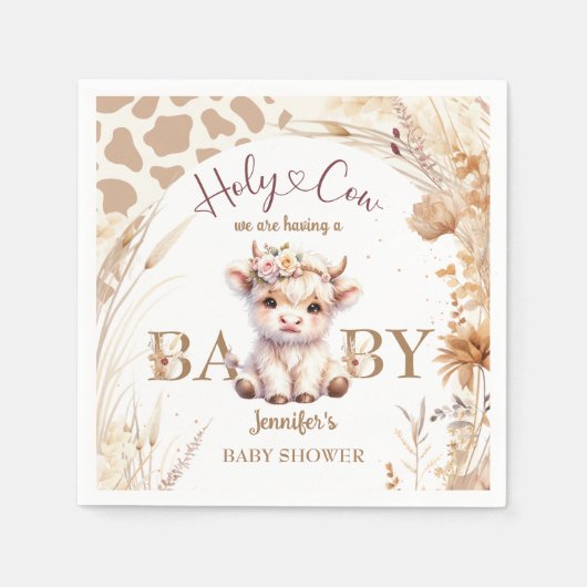 Baby shower van de Heilige Koe Boho Genderneutraal Servet (Voorkant)