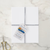 Baby shower van de herfst Pumpkin Blue Truck Harte Cadeaulabel (Met Touw)