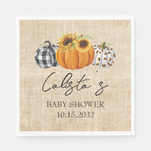 Baby shower van de herfst Pumpkin Sunflower Burlap Servet