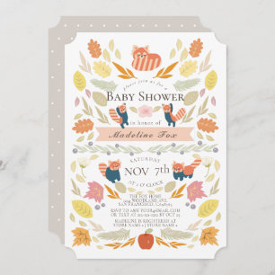 Baby shower van de herfst van Red Panda Kaart