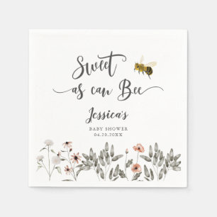 Baby shower van de honingbijenbloem servet