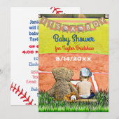 Baby shower van de jongen met een honkbalthema kaart (Voorkant / Achterkant)