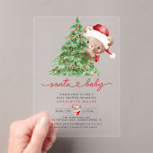 Baby shower van de kerstman acryl uitnodigingen (Insitu (Draagbaar))