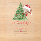 Baby shower van de kerstman acryl uitnodigingen (Voorkant)