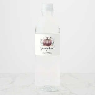 Baby shower van de kleine roze goudherfst waterfles etiket